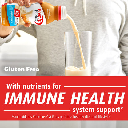 Premier Protein Shake Limited Edition 30g 1g Sugar 24 Vitamins Minerals Nutrients to Support Immune Health & Premier Liquid Protein Shake