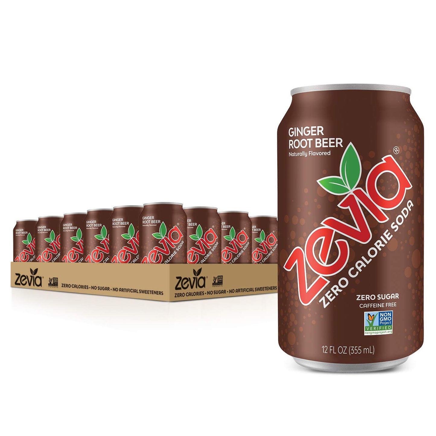 Zevia Zero Calorie Soda Variety Pack, Ginger Root Beer & Energy Drink (36 Cans)