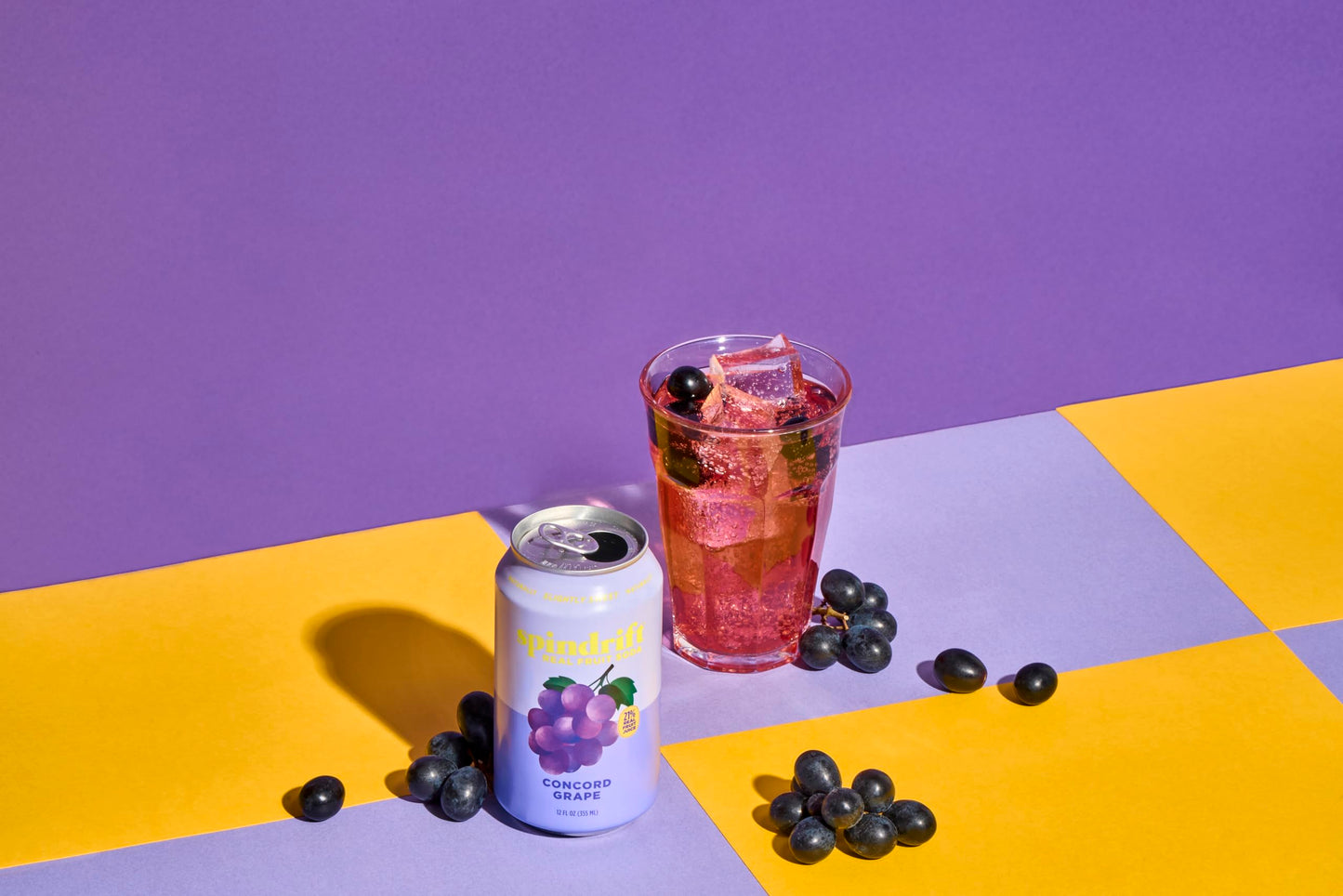 Spindrift "Concord Freeze" Grape Soda Made With Real Squeezed Fruit 12 Pack Case