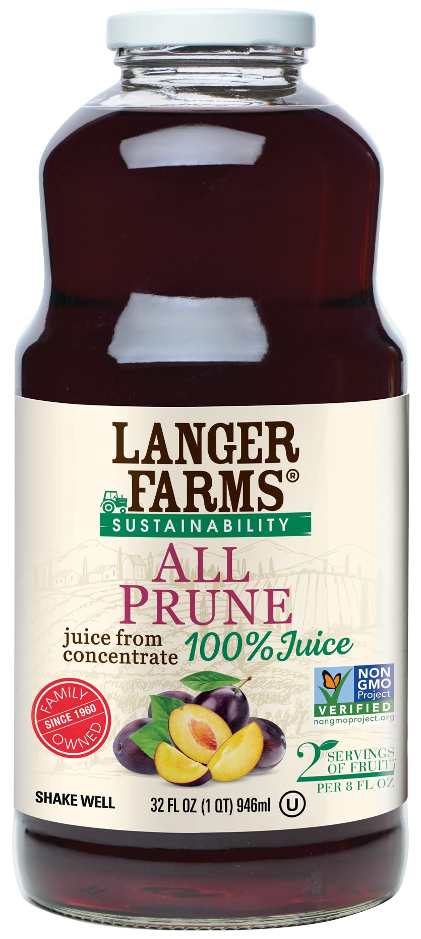 Langer Farms All Prune, 100% Juice, 32 fl oz