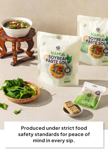 Korean Food Instant Miso Soup with Vegetables – 5 Individual Servings – Korean Soybean Paste Soup (Doenjang) – Quick & Easy Freeze-Dried Soup, Healthy Low-Calorie Pantry Staple