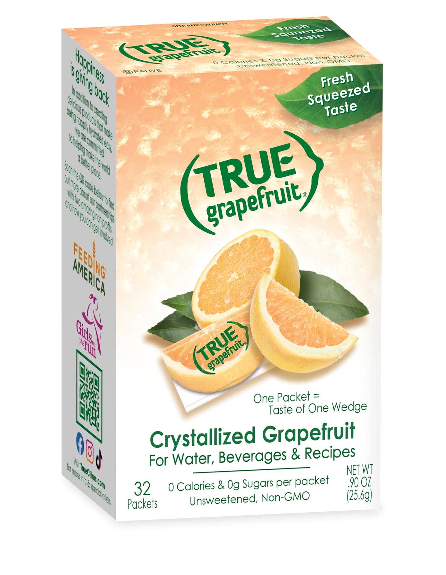 True Grapefruit 32ct (Pack of 1) - Water Enhancer - Bulk Dispenser - 0 Calorie Drink Mix Packets For Water - Sugar Free Grapefruit Flavoring Powder Packets