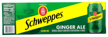 Schweppes Ginger Ale Soda, 12 fl oz cans, 12 pack