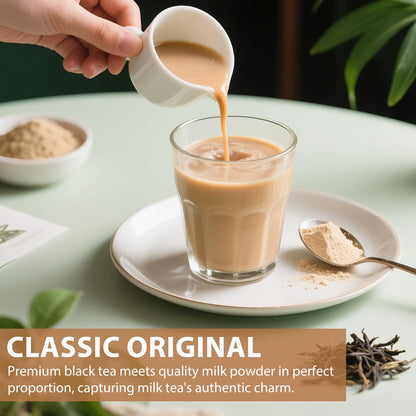 Soeos Milk Tea Flavored Powder (3-in-1), 2.2 lbs (1kg) – Instant Bubble Tea Mix with Creamer & Sugar, Easy to Prepare, Perfect for Boba Drinks & Desserts