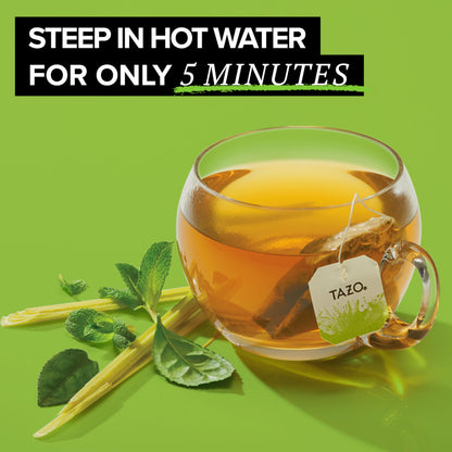 TAZO Organic Zen Green Tea Bags, Caffeine Free Tea with Refreshing Lemongrass & Spearmint, 96 Total Tea Bags (16ct - Pack of 6)