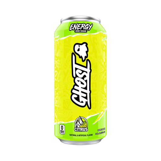 GHOST Energy Drink - Single Can, Citrus 16oz - Energy & Focus & No Artificial Colors - 200mg Natural Caffeine, L-Carnitine & Taurine - Gluten-Free & Vegan