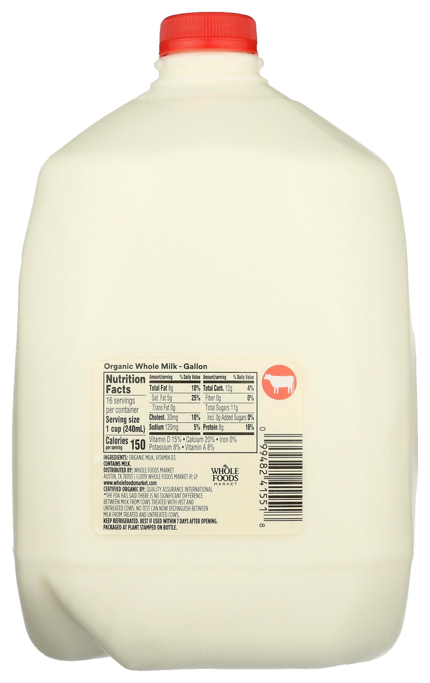 365 by Whole Foods Market, Organic Whole Milk, 128 oz