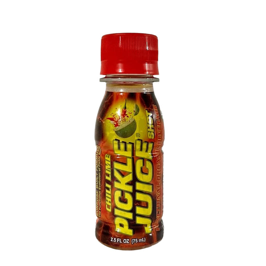 Pickle Juice Sports Drink Shots, Extra Strength, Chili Lime - Relieves Cramps Fast - Electrolyte Shots for Day & Night Time Relief - 2.5 oz, 12 Pack