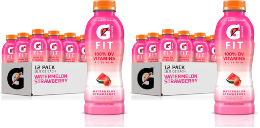 Gatorade Fit Electrolyte Beverage,Healthy Real Hydration,Watermelon Strawberry,16.9.oz Bottles,(Pack of 24)