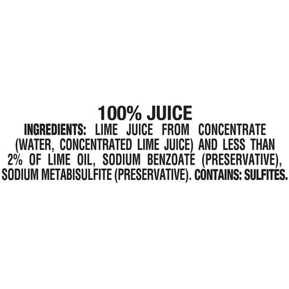 ReaLime 100% Lime Juice, 2.5 fl oz bottle (Pack of 24), Made with Lime Juice from Concentrate, Gluten-Free, Sodium Free, Perfect Mixer to add to Cocktails and Marinades