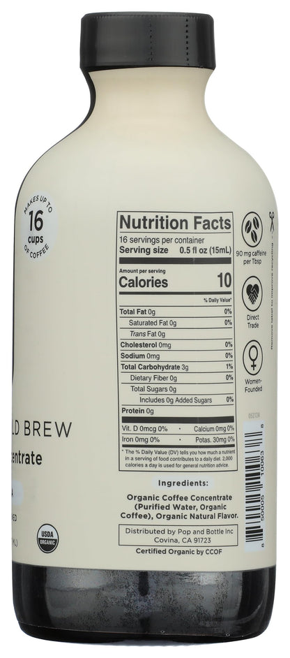 POP AND BOTTLE Organic Mocha Super Concentrate Coffee, 8 FZ