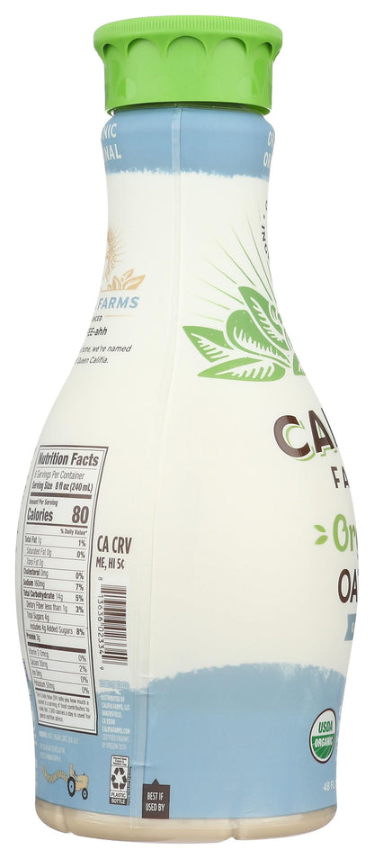 Califia Farms - Organic Original Oat Milk, 48 Oz, Dairy Free, Plant Based, Vegan, Non GMO, USDA Organic Milk
