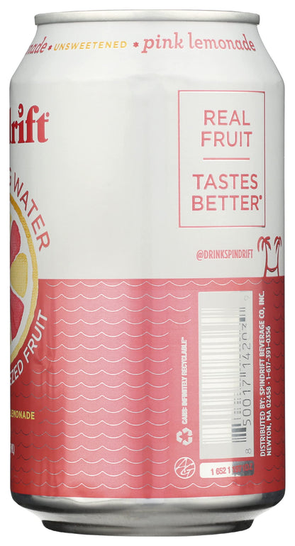 Spindrift Pink Lemondade Sparkling Water Can 12 Ounce (Pack of 1)
