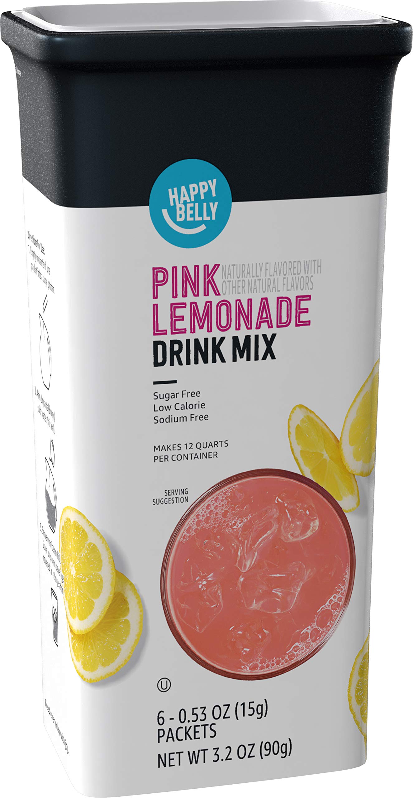 Amazon Grocery, Pink Lemonade Drink Mix Singles, 3.2 Oz, 6 Ct (Pack of 3)