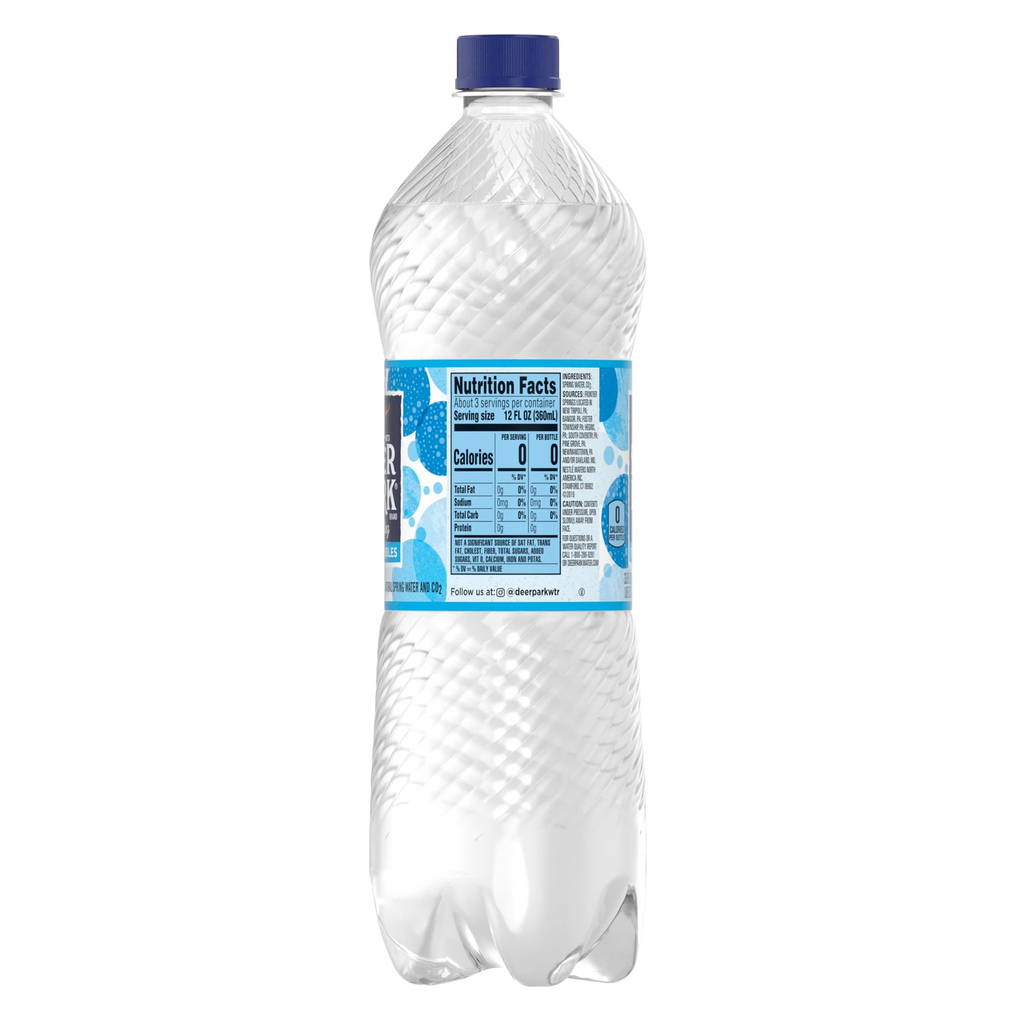 Arrowhead Brand Sparkling Mountain Spring Water, Simply Bubbles, 33.8-Ounce Plastic Bottle (Single Bottle)