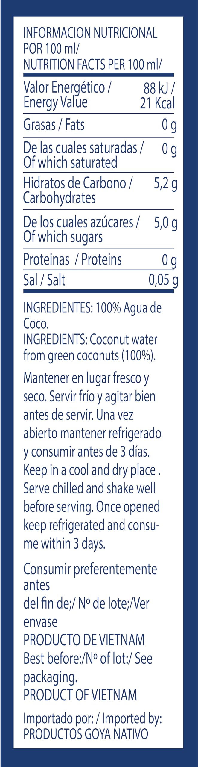 Goya Foods 100% Pure Coconut Water, 33.79 Ounce (Pack of 2)