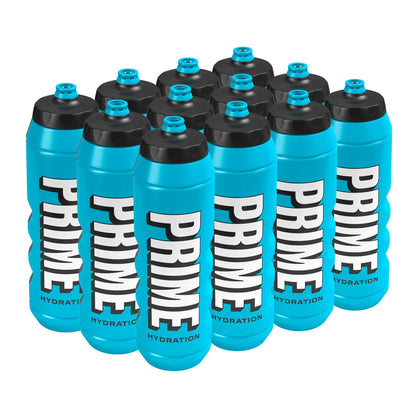 PRIME HYDRATION, Berry Freeze, Cherry Freeze, & Ice Pop Sports Drinks, 12 Fl Oz, 15 Variety Pack & PRIME 32 oz Blue Squeeze Sports Water Bottles 12 Pack Bundle