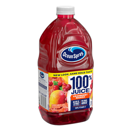 Ocean Spray® 100% Juice Cranberry Mango Juice Blend, 64 Fl Oz Bottle (Pack of 8)