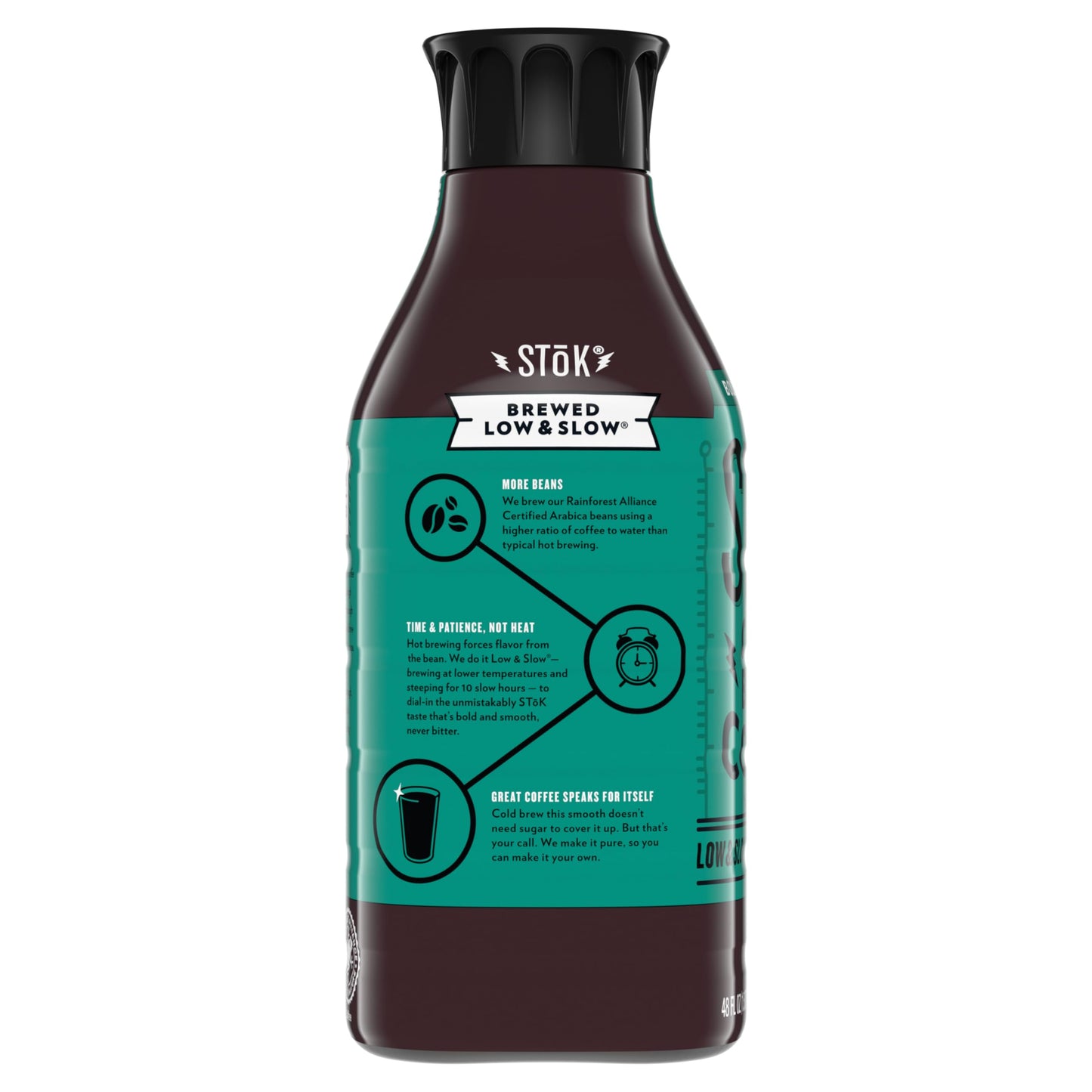 SToK Bold & Smooth Black Unsweetened Cold Brew Coffee, Ready to Drink Bottled Coffee, 48 fl oz