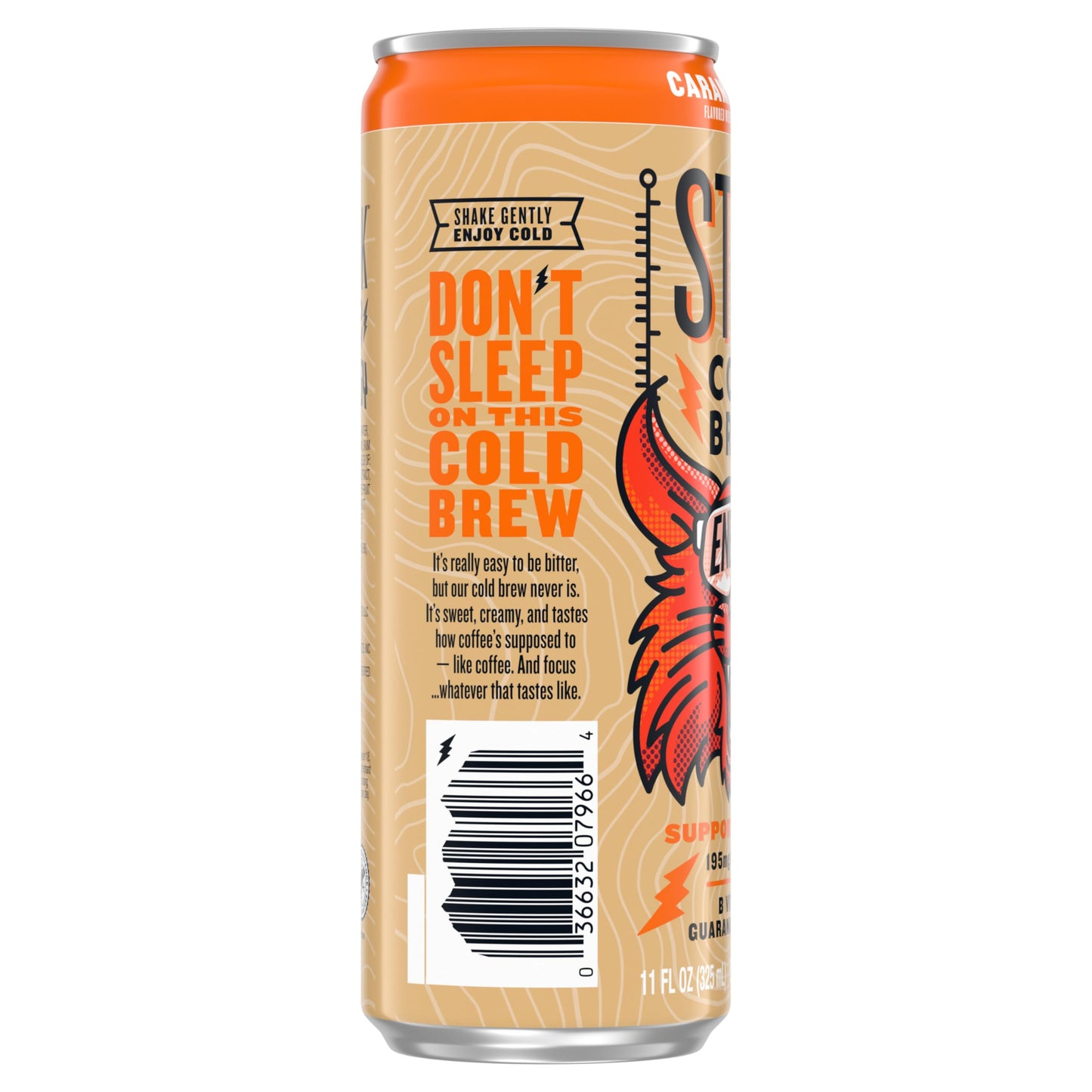 SToK Cold Brew Energy Caramel Cream, Ready to Drink Canned Coffee with 195mg Caffeine to Help Support Focus, B Vitamins, Guarana and Ginseng, 11 fl oz