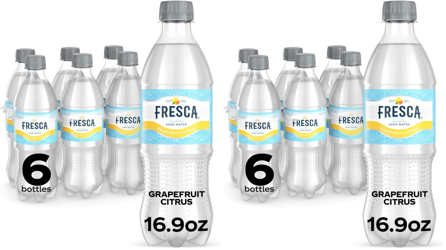 Fresca Grapefruit Citrus Sparkling Soda Water | Bottles | 16.9 fl oz | 12 Pack
