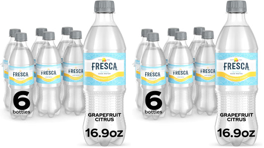 Fresca Grapefruit Citrus Sparkling Soda Water | Bottles | 16.9 fl oz | 12 Pack