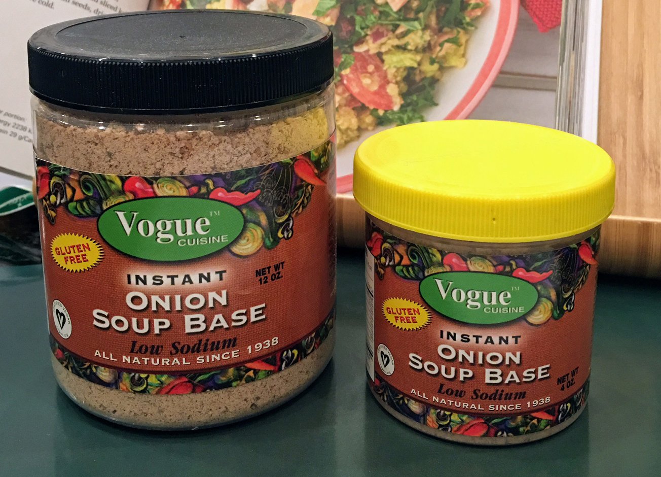 Vogue Cuisine Onion Soup & Seasoning Base 12oz - Low Sodium, Gluten Free, All Natural Ingredients