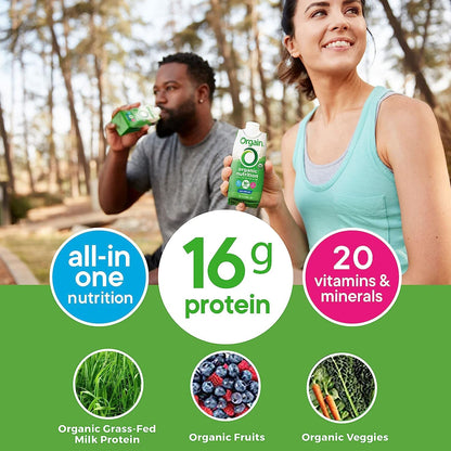 Orgain Organic Nutritional Shake, Creamy Chocolate Fudge + Vanilla Bean, 11 Fl Oz (Pack of 4)
