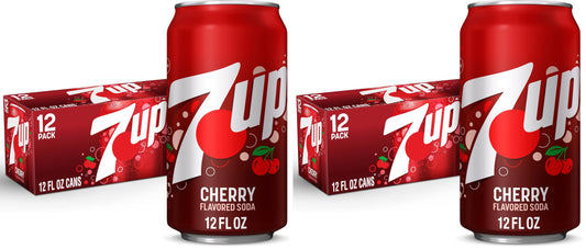 7UP Cherry Flavored Soda, 12 fl. oz. Cans, 12 Pack (Pack of 2)