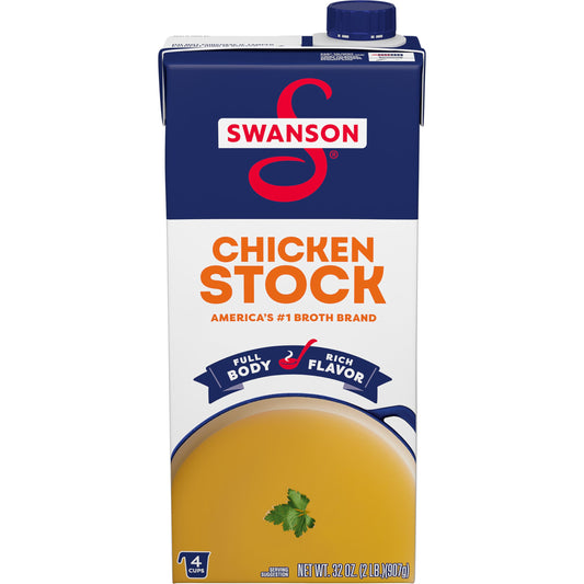 SWANSON S 100% Natural Chicken Stock, 32 oz Carton