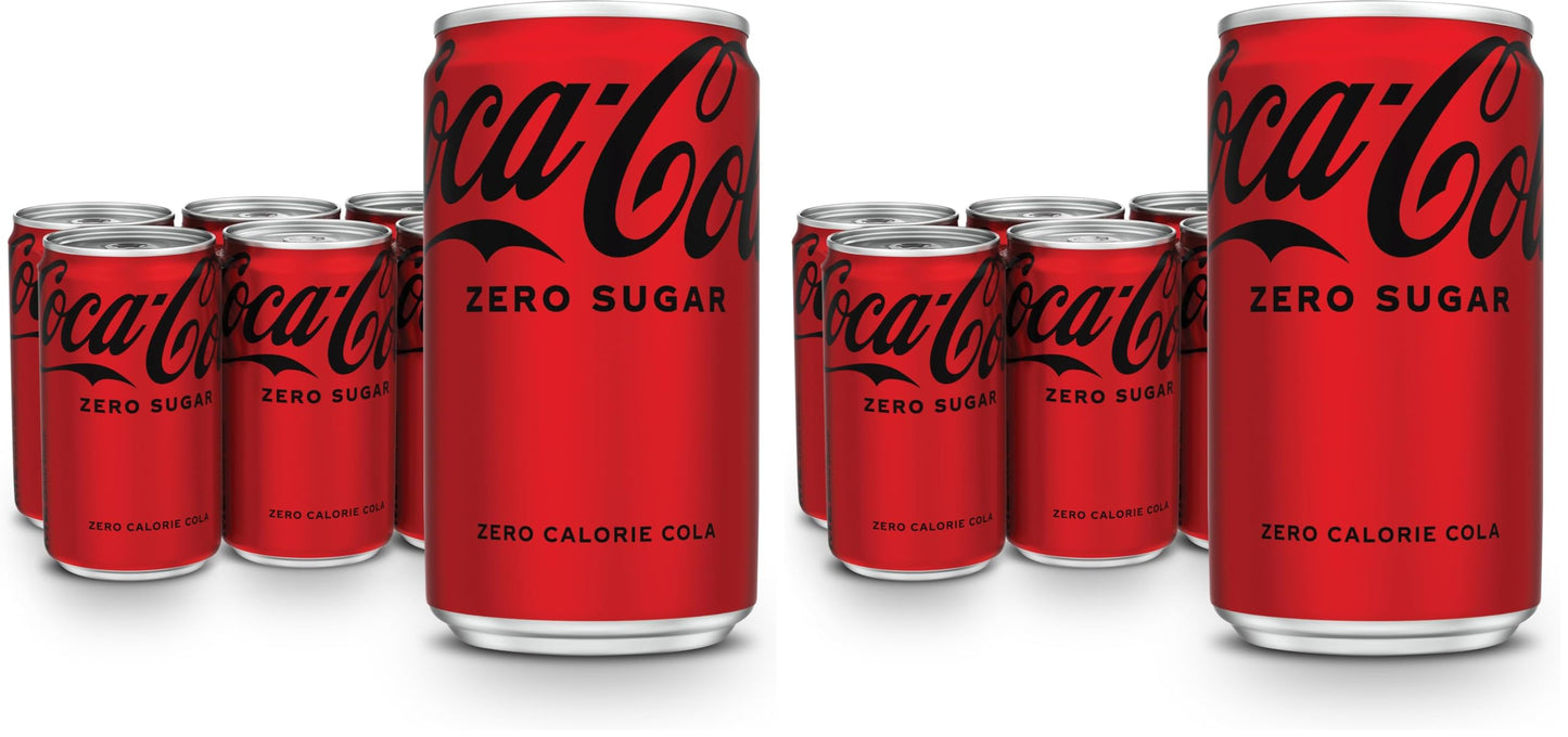 Coke Zero Sugar Mini-Can 7.5 fl oz, 12 Pack (Package May Vary)