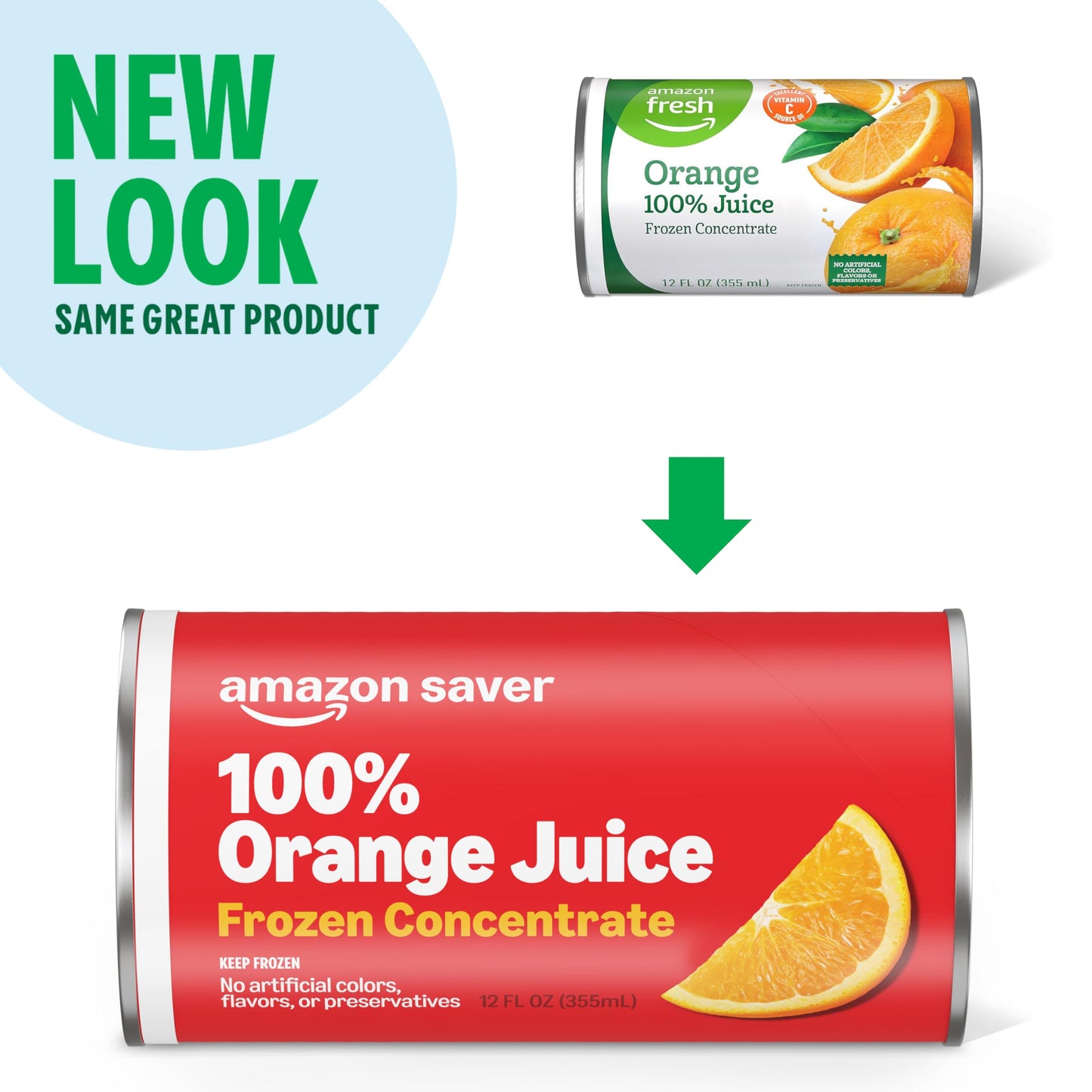 Amazon Saver, 100% Orange Juice, Frozen Concentrate, 12 Fl Oz (Previously Amazon Fresh Brand, Packaging May Vary)