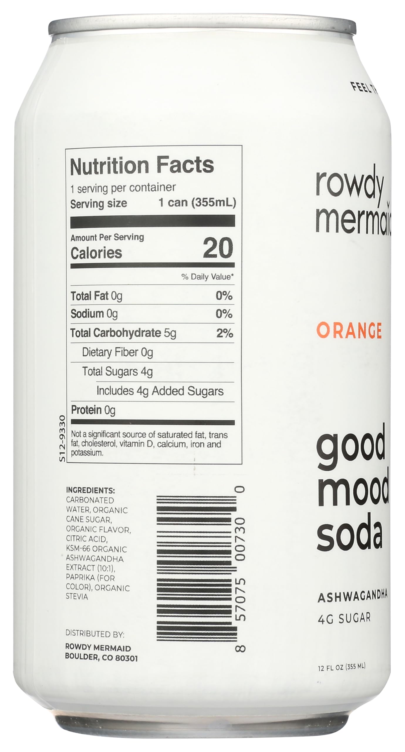 Rowdy Good, Mood Orange Soda, 12 Ounce
