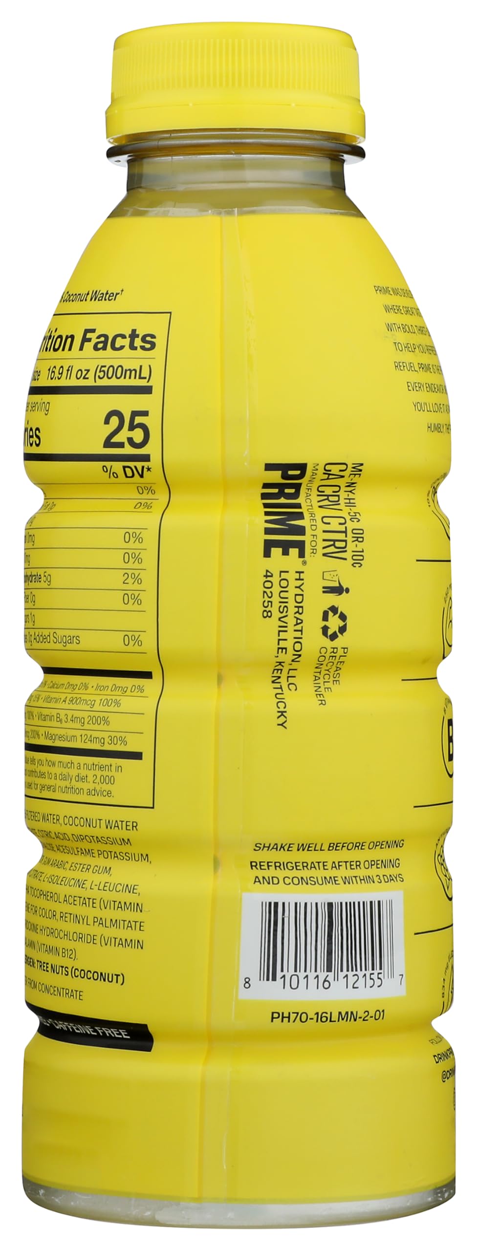PRIME HYDRATION LEMONADE 16oz BTL