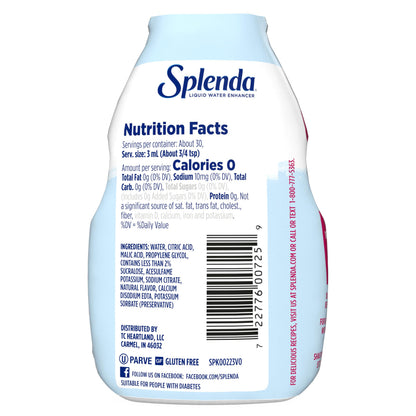 SPLENDA Liquid Water Enhancer Drops, Sugar Free, Zero Calorie, Natural Flavor, Concentrated Drink Mix, 3.11 Fl Oz Each Bottle (Strawberry Watermelon Clear, 2 Pack)