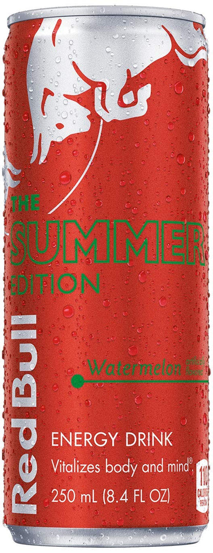 Red Bull Red and Yellow Edition Watermelon and Tropical Energy Drink Bundle, 8.4 Fl Oz, 48 Cans
