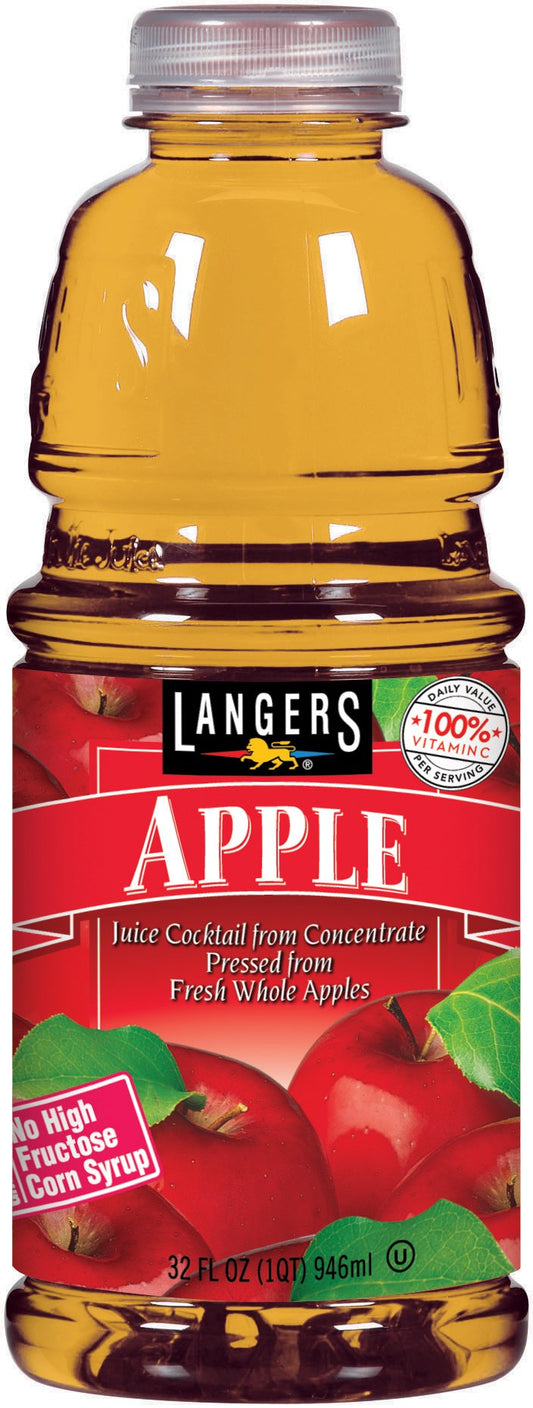 Langers Juice Cocktail, Apple, 32 Fl Oz (Pack of 12)