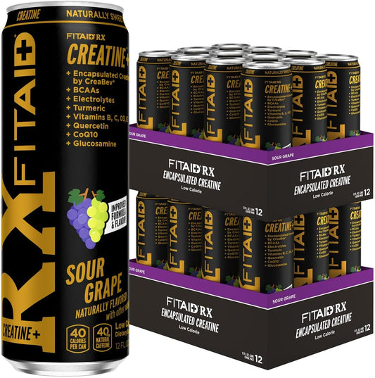 LIFEAID FITAID RX Recovery Blend Plus Creatine, BCAAs, Glucosamine, Turmeric, B-Complex, Electrolytes, 100% Clean, Paleo, Vegan and Gluten-Free, 12 Fl Oz. cans (Pack of 24)