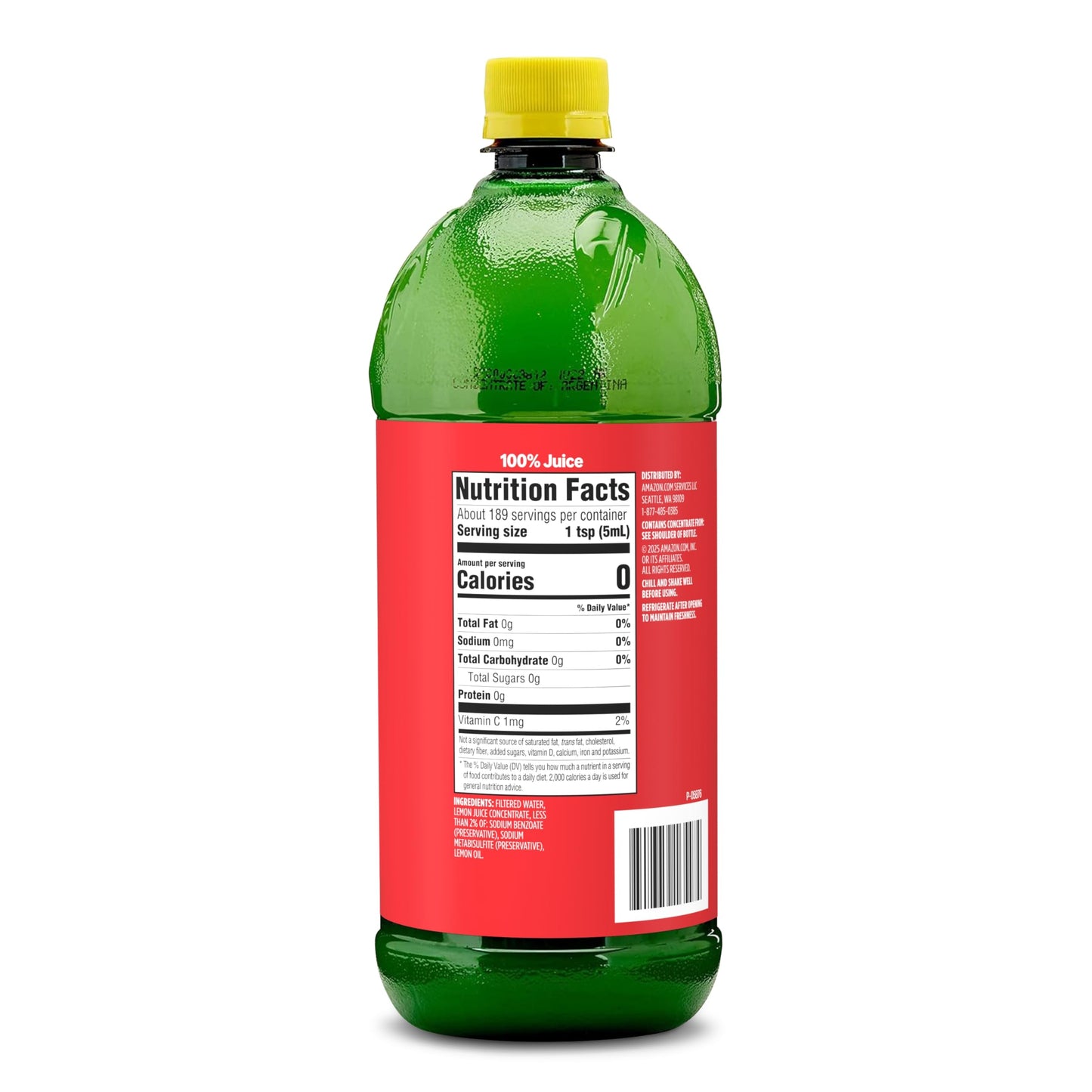Happy Belly 100% Lemon Juice | 32 fl oz | Bottle | Pack of 4