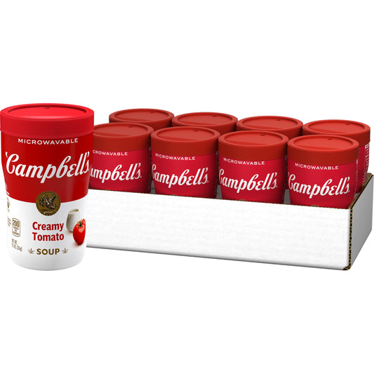 Campbell's Sipping Soup, Creamy Tomato Soup, 11.1 Oz Microwavable Cup (Case of 8)