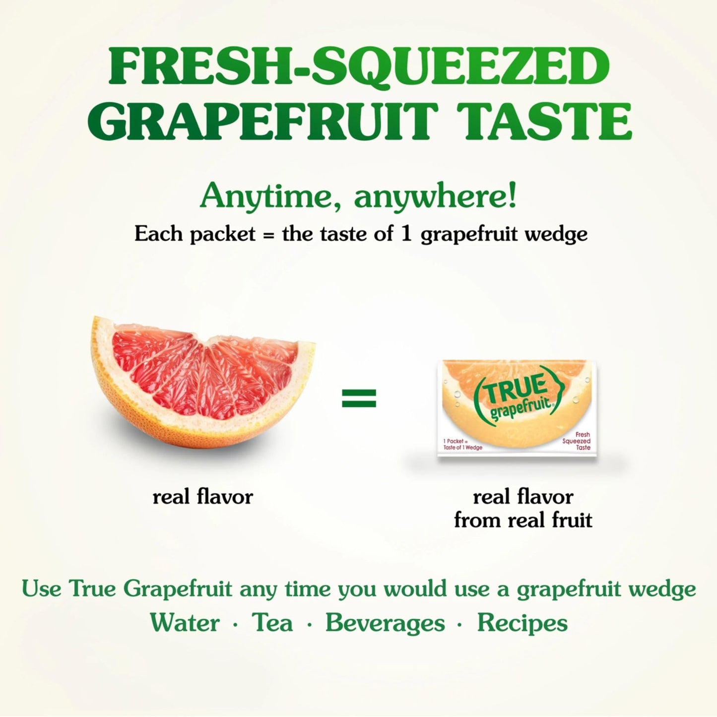 True Grapefruit 32ct (Pack of 1) - Water Enhancer - Bulk Dispenser - 0 Calorie Drink Mix Packets For Water - Sugar Free Grapefruit Flavoring Powder Packets