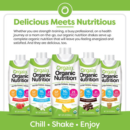 Orgain Organic Protein Shakes Bundle - Whey and Milk Protein, Meal Replacement, Ready to Drink (12 Pack) + Nutrition Shakes with Vitamins (12 Pack)
