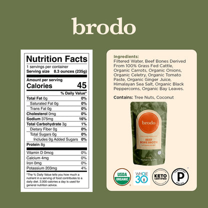 Brodo Bone Broth Bundle, Variety, Classic, and Deeply Rooted Packs, 8.3 oz (18 Cups Total)