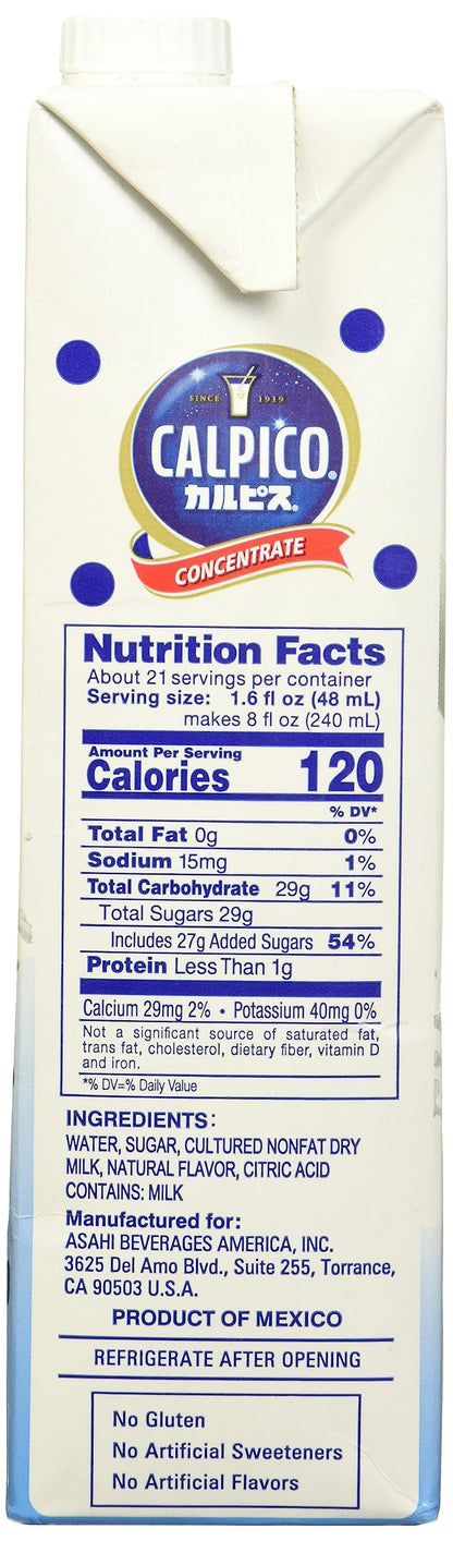 CALPICO Concentrate, Non-Carbonated Beverage Concentrate, Hint of Citrus Flavor, No Artificial Colors Or Preservatives, Unique Sweet and Tangy Asian Drink, (Pack of 1)