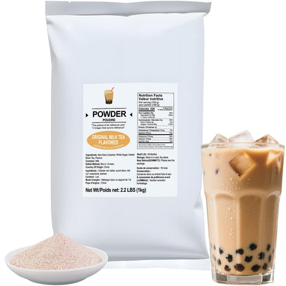 Soeos Milk Tea Flavored Powder (3-in-1), 2.2 lbs (1kg) – Instant Bubble Tea Mix with Creamer & Sugar, Easy to Prepare, Perfect for Boba Drinks & Desserts