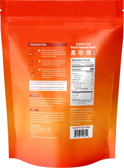 52USA Boba Tapioca Pearls 2.2LB, Fresh Bubble Tea Pearl, Quick Cook Black Plearls for Milk Tea, Smoothies, Desserts and Drinks-Ready in 5 Minutes