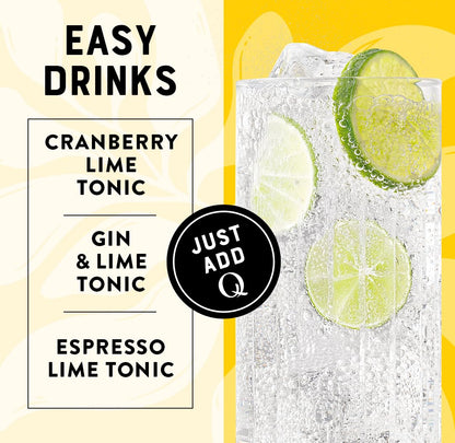Q MIXERS TONIC WATER with LIME - Real Quinine & Lime Extract - Ideal for Cocktails & Mocktails - Made with Real Ingredients, Perfectly Carbonated & Lightly Sweet - 7.5 Fl oz (Pack of 24)