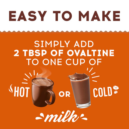 NESTLE OVALTINE Chocolate Malt Mix, 12 oz. Canister Easy to Prepare Fortified Malt Beverage