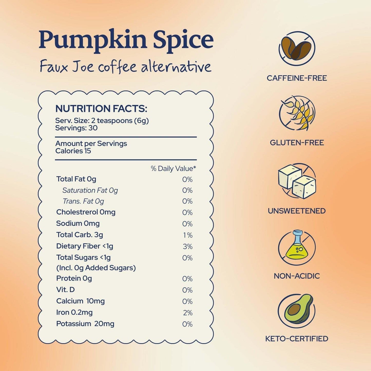 Sip Herbal Coffee Alternative Herbal Tea - Boost Energy & Focus - Caffeine Free Organic Coffee Substitute Made with Carob, Dandelion, Chicory - (Pumpkin Spice, 30 Servings)