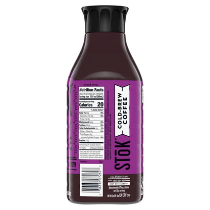 SToK Cold Brew Coffee, Extra Bold, Dark Roast Brewed Low and Slow, Unsweetened, Black Coffee 48 FL OZ Bottle